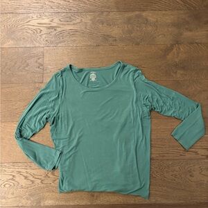 George cotton long sleeve teal shirt, women’s size large